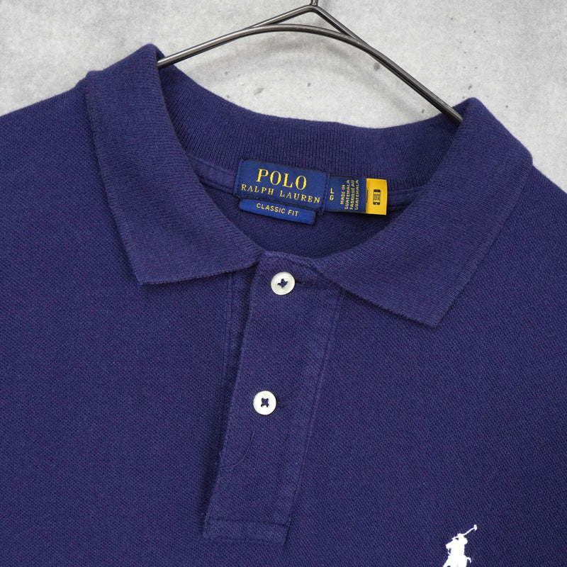 深海军蓝 Ralph Lauren 徽标刺绣短袖 Polo 衫