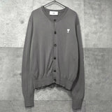 アミパリ アミ パリス ハートロゴ ニット カーディガン グレージュ