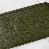 グッチ ロゴ レザー フラグメントケース カードケース パスケース カーキ 725550 - NEWSED