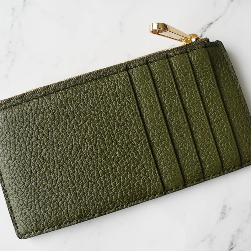 グッチ ロゴ レザー フラグメントケース カードケース パスケース カーキ 725550 - NEWSED