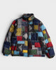 19AW Puffer Jacket ステューシー バンダナ パッチワーク ダウンジャケット マルチカラー M メンズ