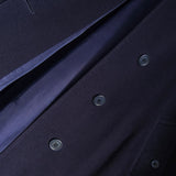 バーバリー ウール ステンカラーコート ネイビー