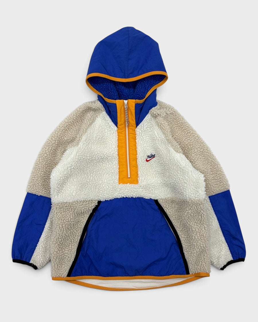 ナイキ ロゴ プルオーバー フリース ジェケット ホワイト ブルー オレンジ