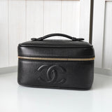 シャネル 7桁3番台 ココマーク キャビアスキン バニティバッグ ブラック - NEWSED