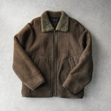 イヴサンローラン ヴィンテージ YSLロゴ ボタン ムートン ジャケット ブラウン