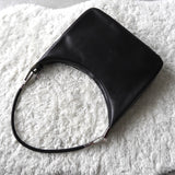 Black Leather One Shoulder Bag