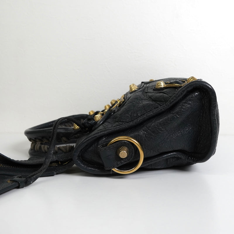 バレンシアガ ジャイアンドミニシティ レザー 2way ハンドバッグ ショルダーバッグ ブラック / グレー