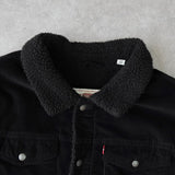 リーバイス SHERPA LINED TRUCKER JACKET コーデュロイ襟 ボアジャケット ブラック メンズ