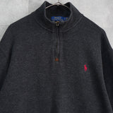 Polo Ralph Lauren 徽标半拉链运动衫 黑色