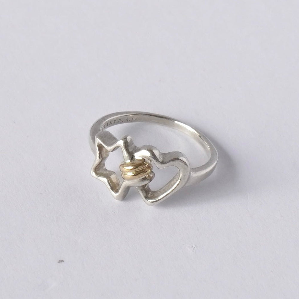 ティファニー スター ハート 750 × 925 コンビ リング 指輪 18K 18金