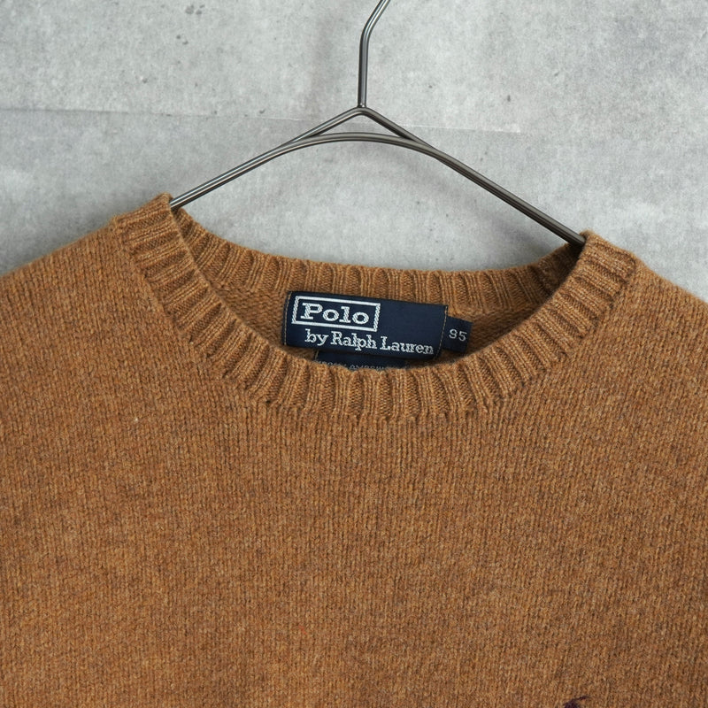 ポロ ラルフローレン スモールポニーロゴ ニット キャメル