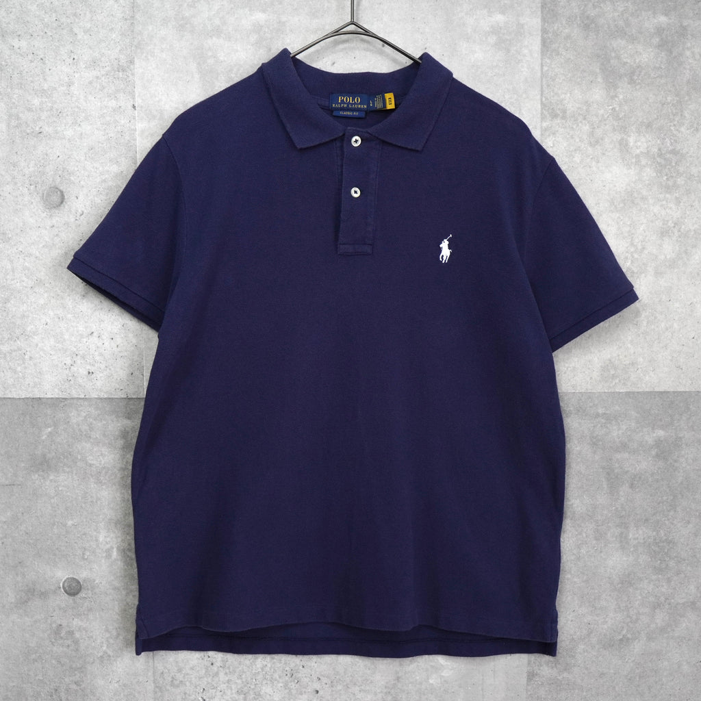 深海军蓝 Ralph Lauren 徽标刺绣短袖 Polo 衫