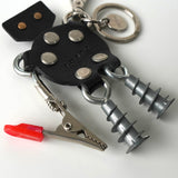 プラダ ロボット サフィアーノレザー キーリング キーホルダー チャーム ブラック