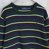 Polo Ralph Lauren 徽标刺绣条纹针织绿色