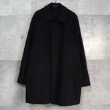 イヴサンローラン ヴィンテージ YSLロゴ ウール ステンカラーコート ブラック メンズ