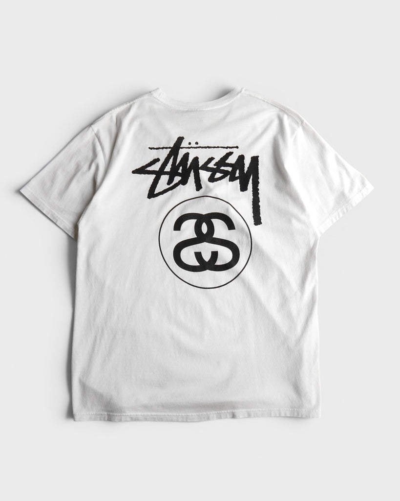 Stock Link Tee Pigment Dyed Natural ステューシー Tシャツ ホワイト L メンズ