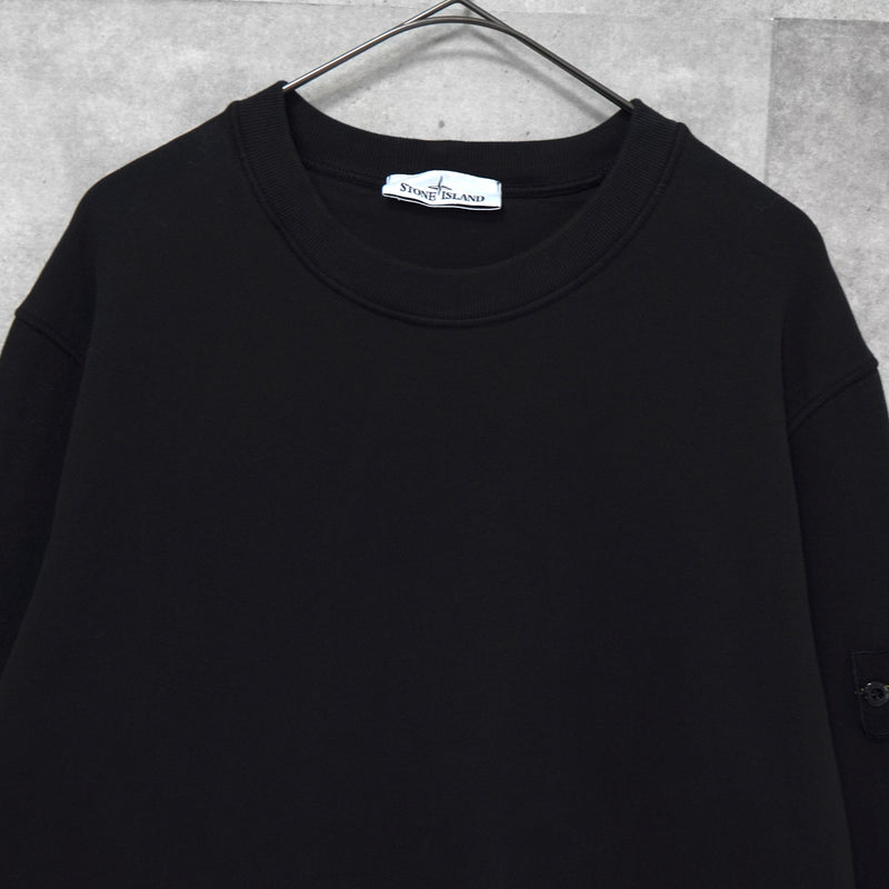 ストーン アイランド ガーメントダイ スウェット ブラック メンズ