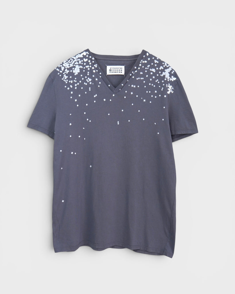 メゾン マルジェラ トロンプルイユ プリント Vネック Tシャツ グレー系 メンズ