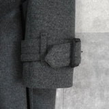 バーバリー リアル フォックスファー カシミヤ ウール ロゴボタン ファーコート ウールコート グレー レディース