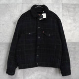 リーバイス チェック柄 ボア裏地 ウールジャケット ブラック / グリーン タグ付き未使用品