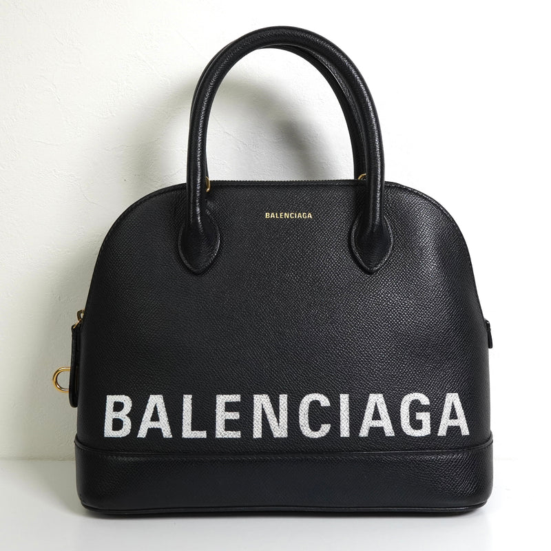 バレンシアガ ヴィル レザー 2way ハンドバッグ ショルダーバッグ ブラック