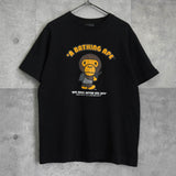 ア ベイシング エイプ ベイビーマイロ プリント Tシャツ ブラック