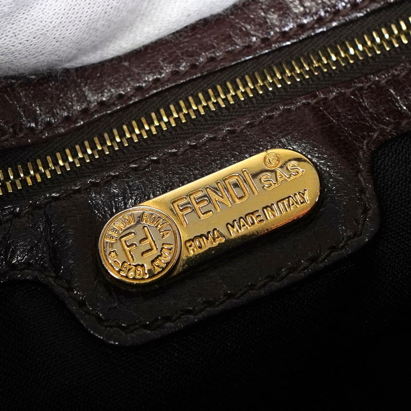 フェンディ マンマバケット スエード / レザー ワンショルダーバッグ ブラウン