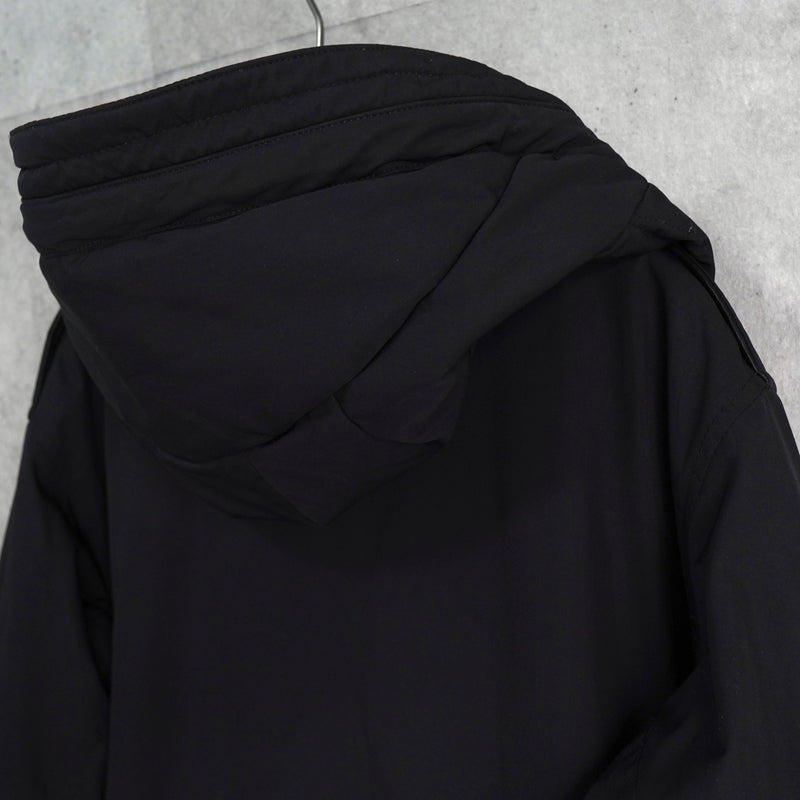 ポロ バイ ラルフローレン レザー切り替え フーデッド 中綿ジャケット コート ブラック