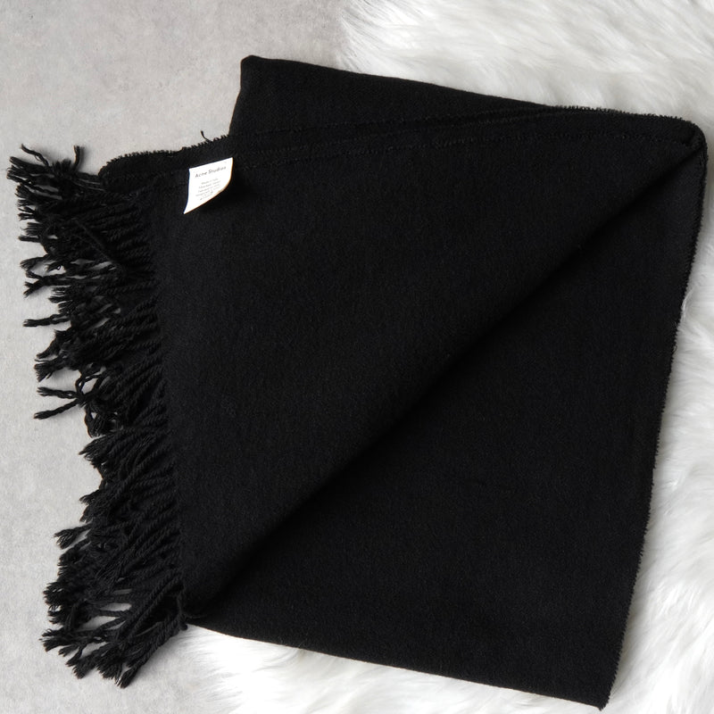 アクネ ストゥディオズ ロゴ ウール ストール マフラー ブラック