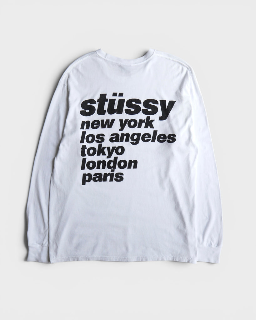 ステューシー 長袖Tシャツ ロンT ホワイト L メンズ