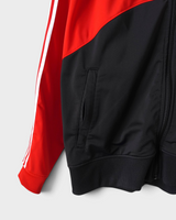 アディダス トレフォイル トラックジャケット レッド ブラック XL メンズ