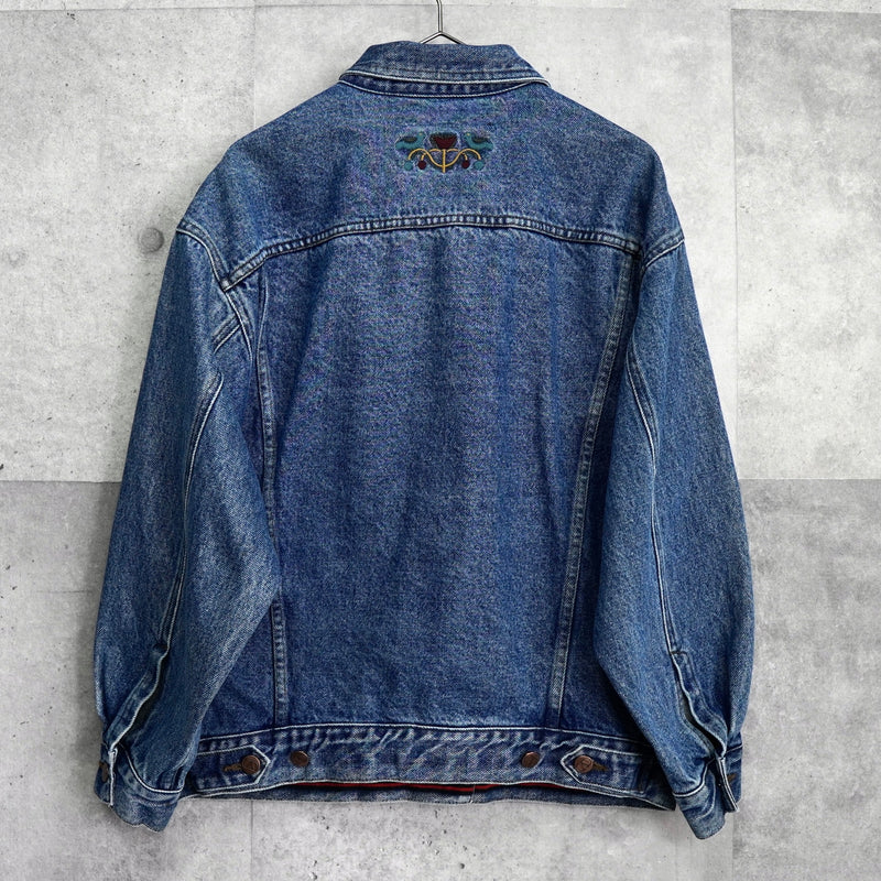 バレンティノ ジーンズ ヴィンテージ Vロゴ ボタン 刺繍 デニムジャケット ブルー