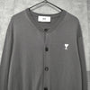 アミパリ アミ パリス ハートロゴ ニット カーディガン グレージュ