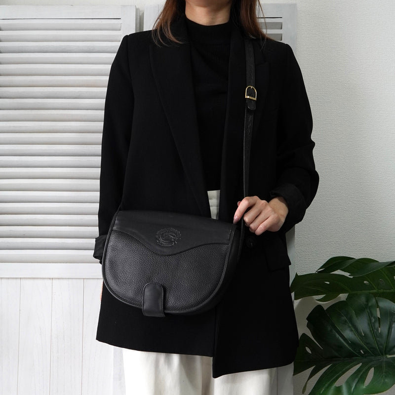 バーバリー ヴィンテージ ロゴ ショルダーバッグ ブラック