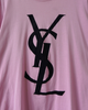 イヴ サンローラン ヴィンテージ ベロア YSLロゴ 長袖Tシャツ ロンT ピンク パープル S レディース