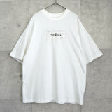エムエムシックス メゾン マルジェラ ロゴプリント オーバーサイズ Tシャツ ホワイト