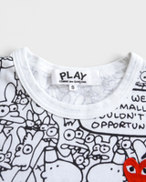 プレイ コム デ ギャルソン Tシャツ ホワイト ブラック S レディース