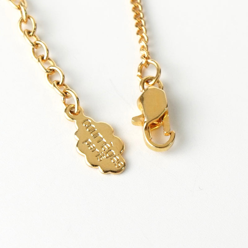 クレージュ ヴィンテージ ラウンド ロゴ ネックレス GP ゴールド