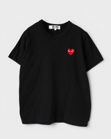 プレイ コム デ ギャルソン ハートロゴ Tシャツ ブラック L レディース