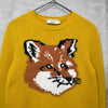 メゾン キツネ フォックスヘッド ウール ニット レディース イエロー