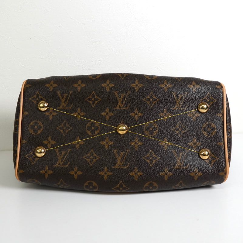 ルイ・ヴィトン モノグラム ティボリPM レザー ハンドバッグ ブラウン M40143