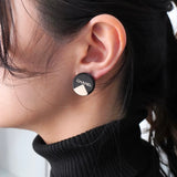 シャネル ロゴ サークル イヤリング シルバー / ブラック