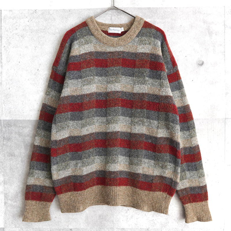 80's〜90's｜Block Pattern Pile Sweater