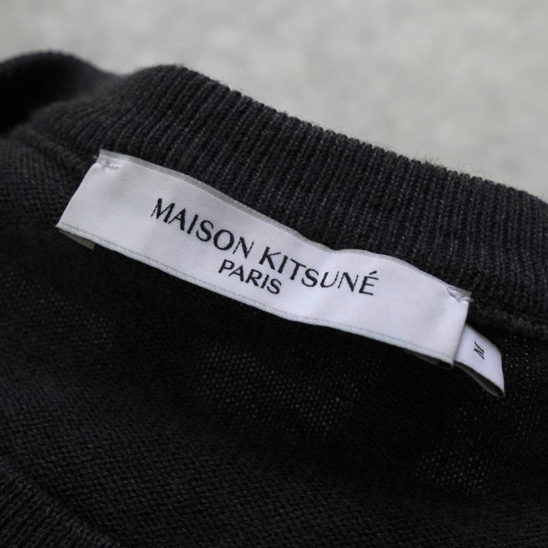 メゾン キツネ フォックスロゴ ニット グレー