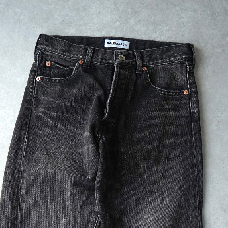 バレンシアガ ウォッシュ加工 デニム ブラック レディース