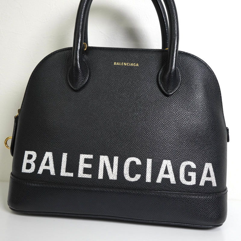 バレンシアガ ヴィル レザー 2way ハンドバッグ ショルダーバッグ ブラック