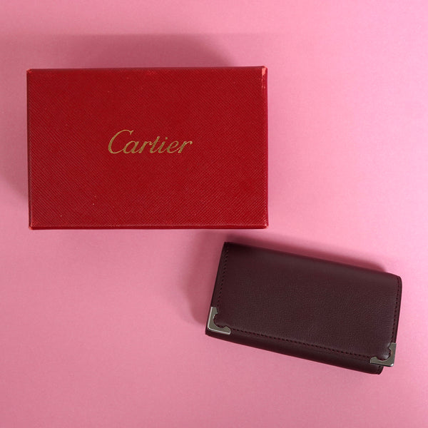 カルティエ マスト 4連 レザー キーケース ボルドー 箱付き