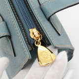 ロエベ ロゴ レザー トートバッグ ブルー レディース