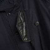 ポロ バイ ラルフローレン レザー切り替え フーデッド 中綿ジャケット コート ブラック