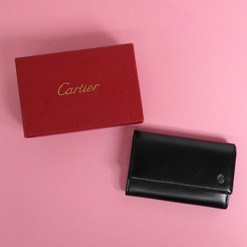 カルティエ パシャ 6連 レザー キーケース ブラック 箱付き